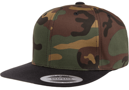 Yupoong 6089TC Camo Snapback Hat Flat Bill, 2-Tone Camouflage, YP Classics - Blank