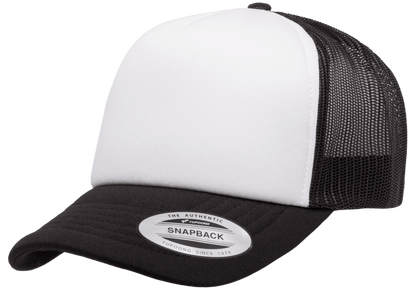 Yupoong 6320W Curved Foam Trucker Hat White Front, YP Classics - Blank