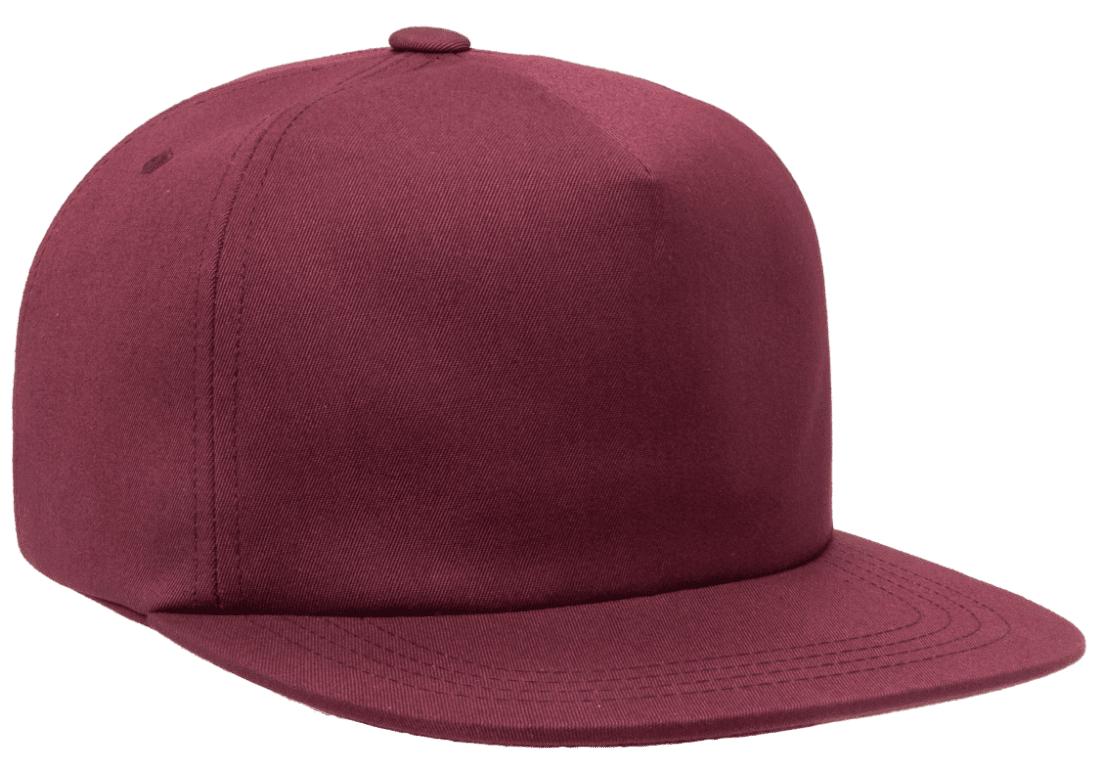 Custom Patch Yupoong 6502 Unstructured 5-Panel Snapback Hat, Flat Bill Cap, YP Classics