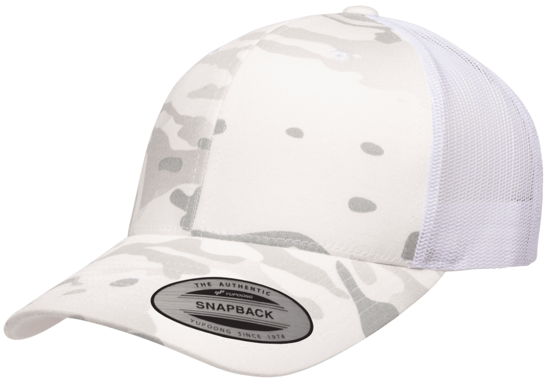 Yupoong 6606MC MultiCam Camo Retro Trucker Hat Mesh Back, YP Classics - Blank