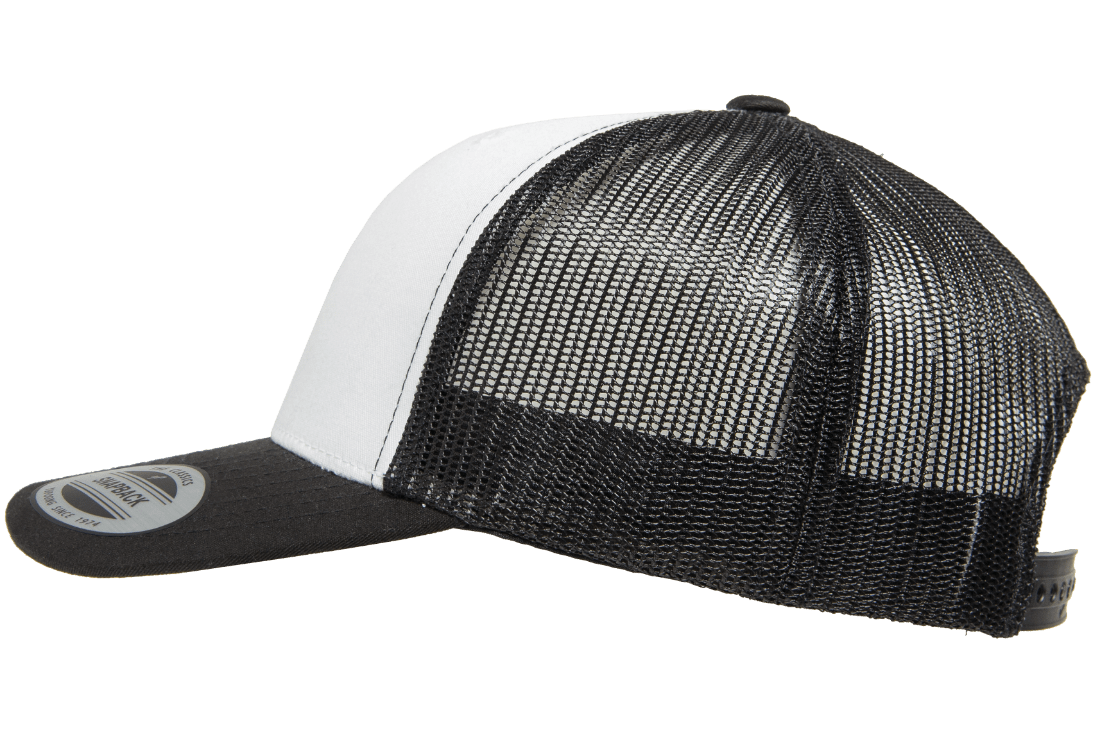 Custom Embroidered Yupoong 6606W Retro Trucker Hat, Mesh Back, White Front, YP Classics