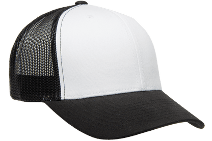 Custom Patch Yupoong 6606W Retro Trucker Hat, Mesh Back, White Front, YP Classics