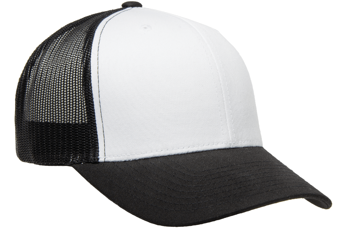 Yupoong 6606W Retro Trucker Hat Mesh Back White Front, YP Classics - Blank
