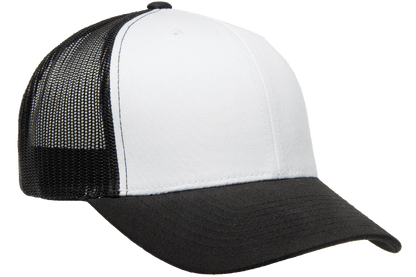 Yupoong 6606W Retro Trucker Hat Mesh Back White Front, YP Classics - Blank