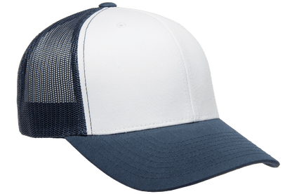 Custom Patch Yupoong 6606W Retro Trucker Hat, Mesh Back, White Front, YP Classics