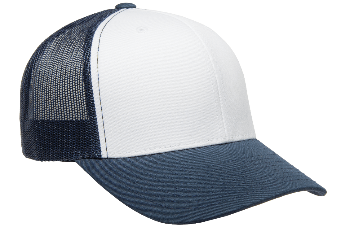 Yupoong 6606W Retro Trucker Hat Mesh Back White Front, YP Classics - Blank