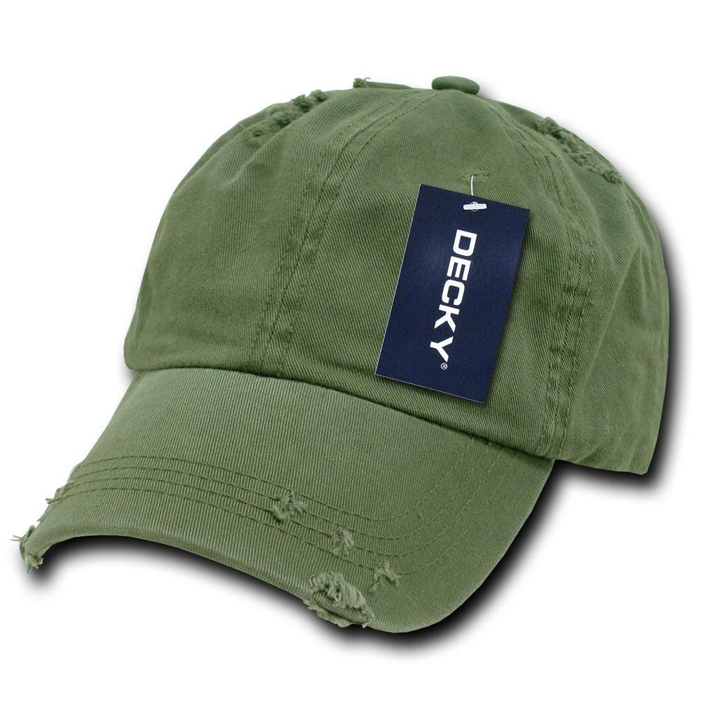Decky 959 6 Panel Low Profile Relaxed Vintage Dad Hat, Distressed Dad Cap - Blank