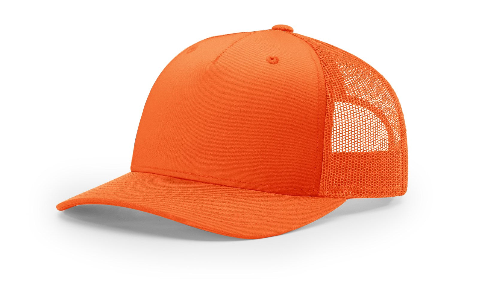 Richardson 882FP Blaze Orange Five Panel Trucker Hat - Blank