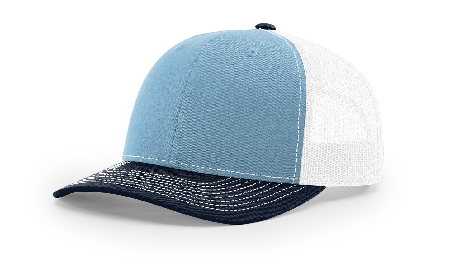 Richardson 112 Trucker Cap Tri Color Hats Three Colors - Blank