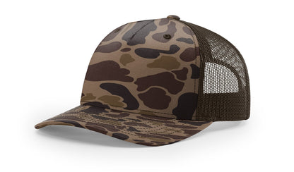 Richardson 112PFP Printed Five Panel Trucker - Duck Camo Colors - Blank