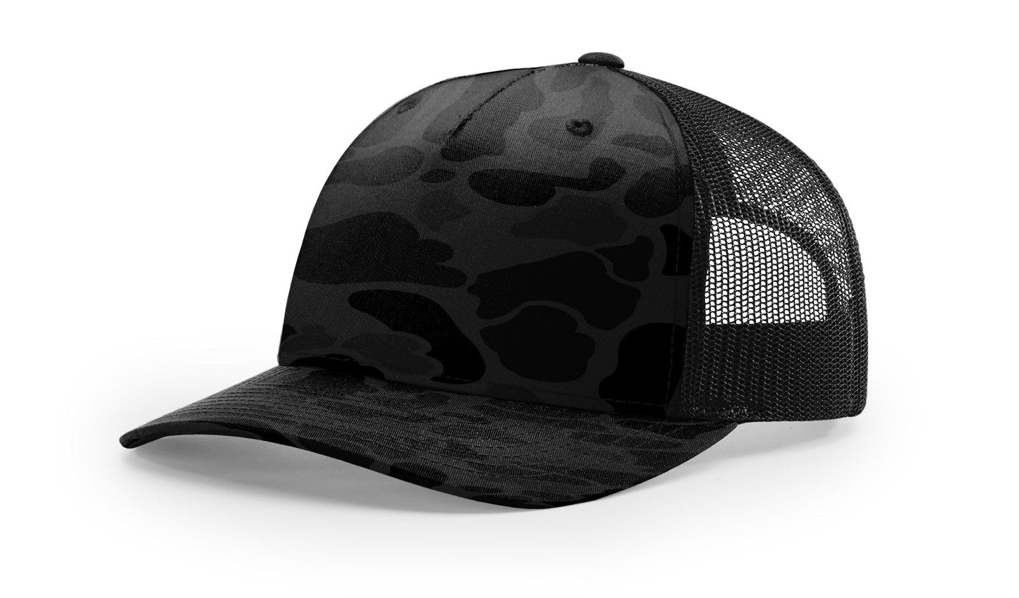 Richardson 112PFP Printed Five Panel Trucker - Duck Camo Colors - Blank