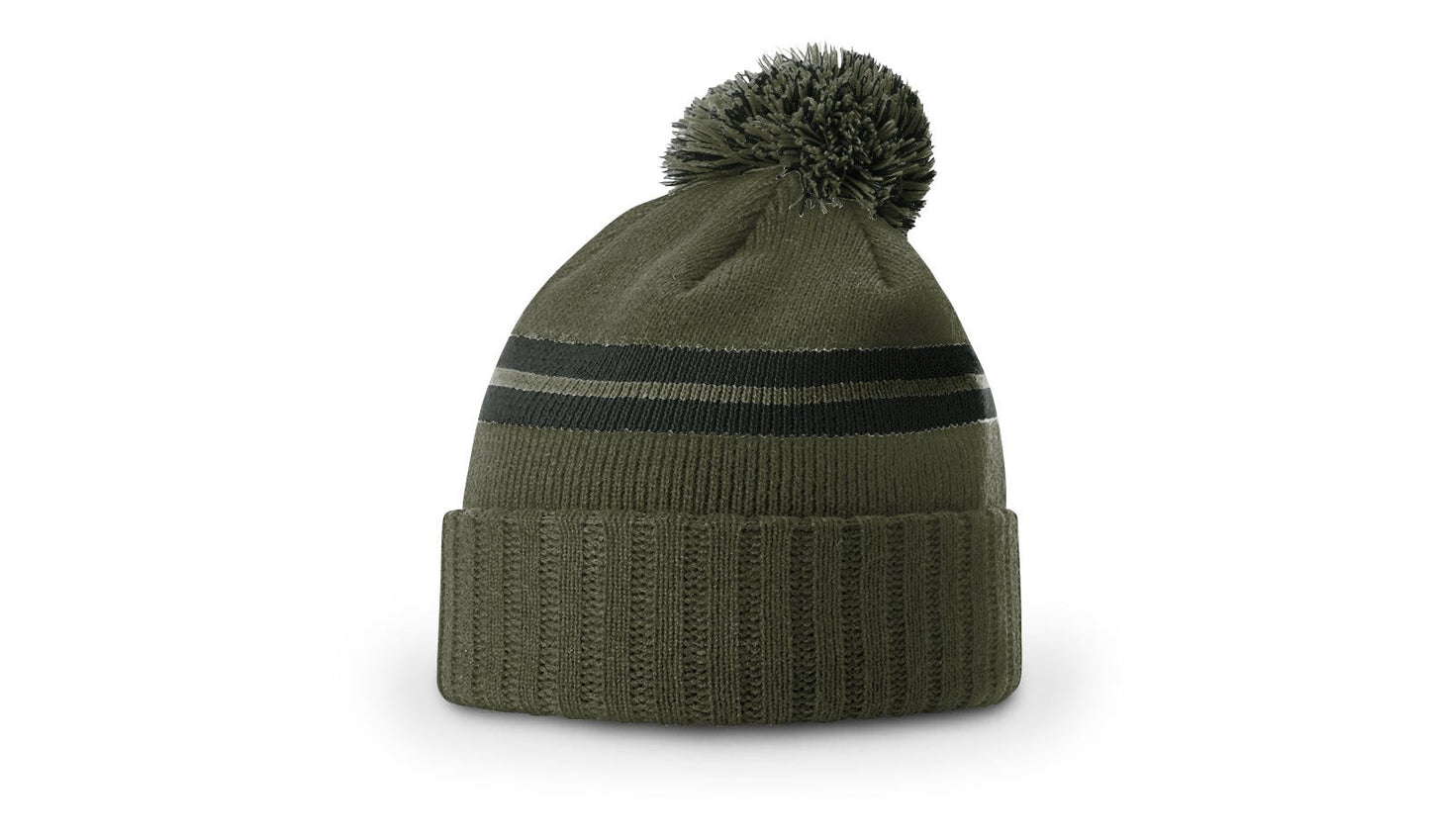 Richardson 135 Short Pom Knit Beanie - Blank