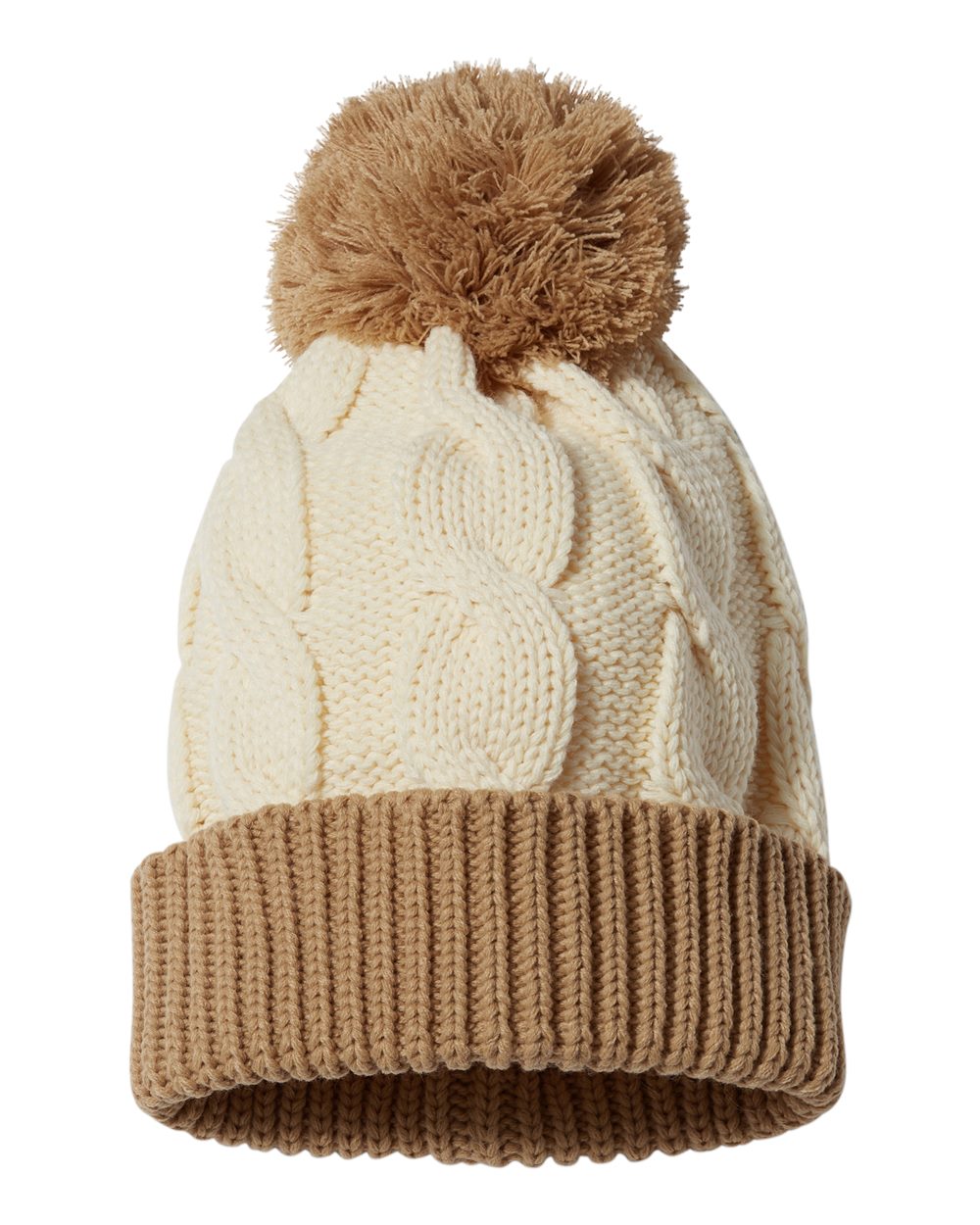 Custom Embroidered Richardson 141 Chunk Twist Knit Beanie with Cuff & Pom