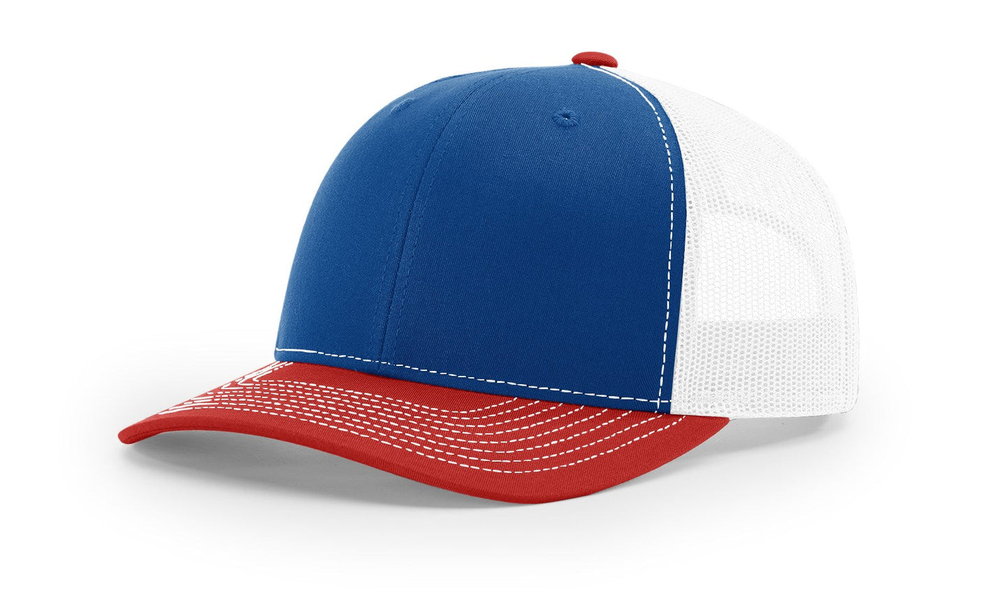 Richardson 112 Trucker Cap Tri Color Hats Three Colors - Blank
